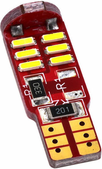 Carsun Λάμπα T10 LED 6500K Ψυχρό Λευκό 12V 1τμχ