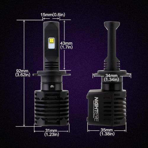 Nighteye Λάμπες Αυτοκινήτου H7 Canbus LED 6500K Ψυχρό Λευκό 80W 2τμχ
