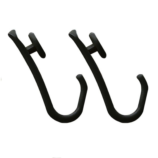 Sealskin Easy Roll Hooks Plastic Bathroom Curtain Rings Black 12pcs