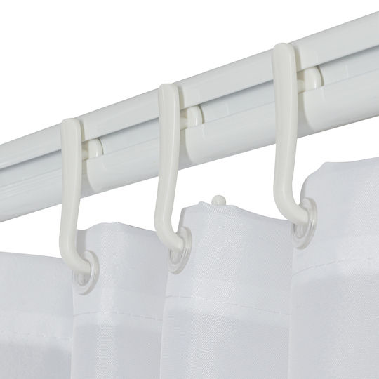 Sealskin Easy Roll Hooks Plastic Bathroom Curtain Rings White 12pcs
