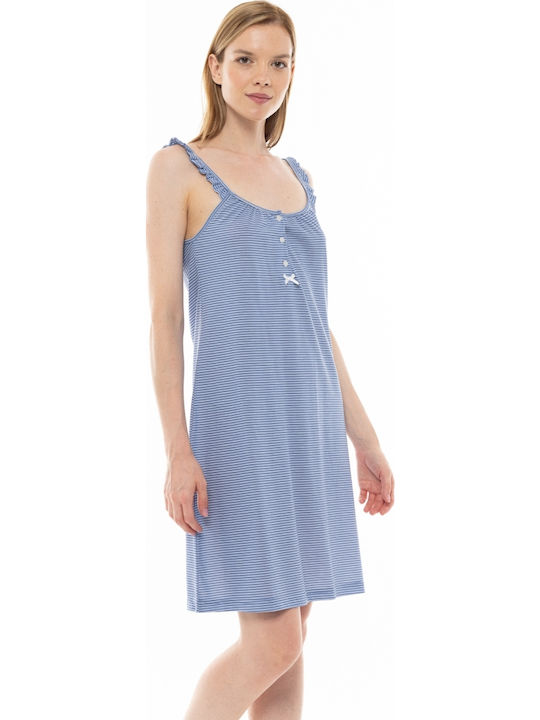 Pink Label Sommer Damen Nachthemd Striped
