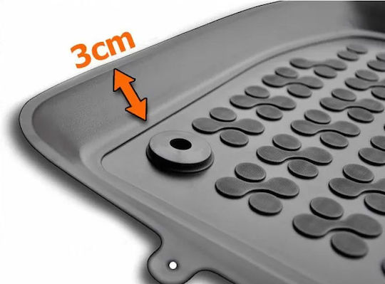 Rezaw Plast Set of Front and Rear Mats 4pcs Tray Type for Hyundai i20 2020+ Black