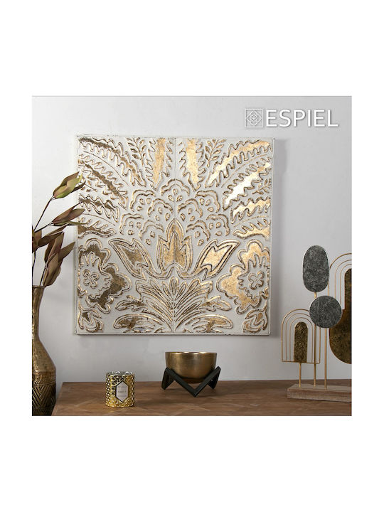 Espiel 3D Wall Decor White Made of Metal 68.3x2.5x68.3cm