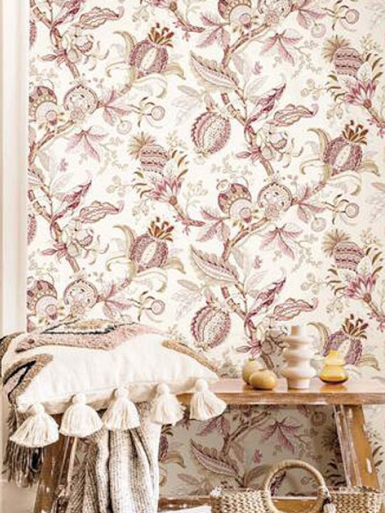 Wallpaper Blooming Garden Beige/Bordeaux L1005xW53cm