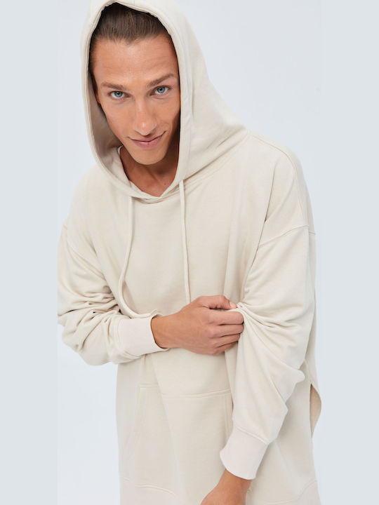 Sweatshirt with Hood Beige