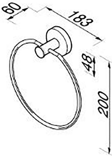Geesa Nemox Κρίκος Μπάνιου Μονός με Βίδες ​18.3x18.3cm Inox Ασημί