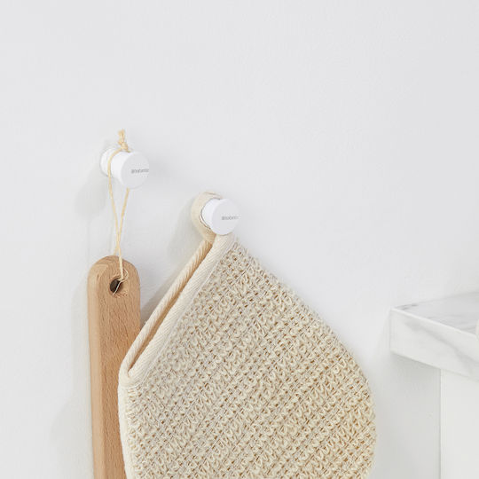 Brabantia Cârlig de Baie Dublu cu șuruburi ​2.1x2.3cm Alb