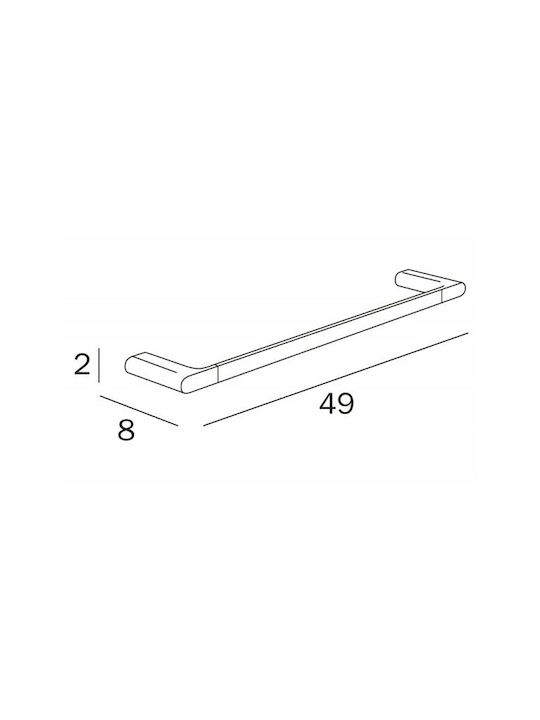 Inda Mito Ράγα Μπάνιου Μονή Επιτοίχια με Βίδες ​45x45cm Ασημί
