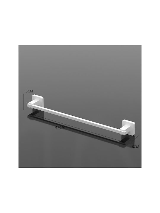 Tekno-Tel Ράγα Μπάνιου Μονή Επιτοίχια με Βίδες ​47x5cm Λευκή