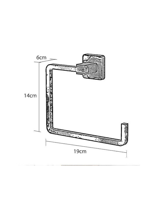Tekno-Tel Single Wall-Mounted Bathroom Ring ​19x14cm White