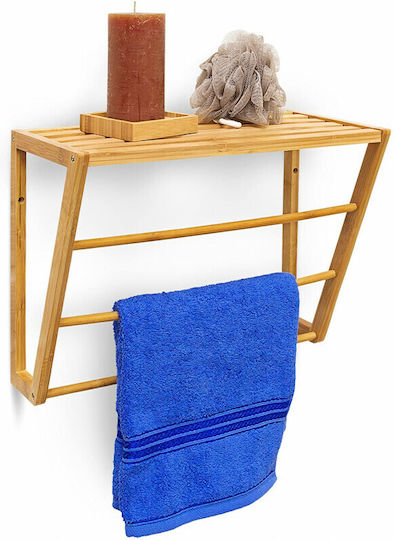 Relaxdays Rack de Baie Triplă De Perete cu șuruburi 30x30cm Maro Relaxdays Rack de Baie Triplă De Perete cu șuruburi 30x30cm Maro