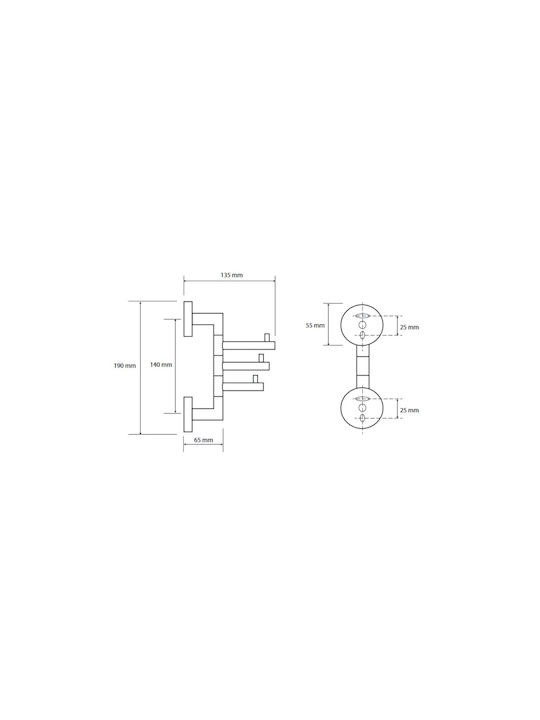 Bemeta Omega Triple Wall-Mounted Bathroom Hook Silver