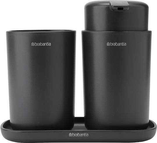 Brabantia Set Accesorii Pentru Baie Din Plastic Gri 3 Bucăți Brabantia Set Accesorii Pentru Baie Din Plastic Gri 3 Bucăți