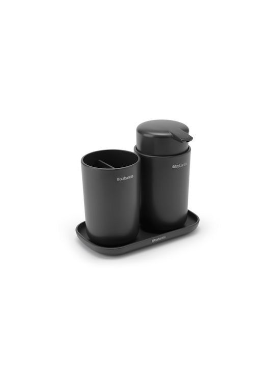 Brabantia Bathroom Accessory Set Plastic Gray 3 Pieces