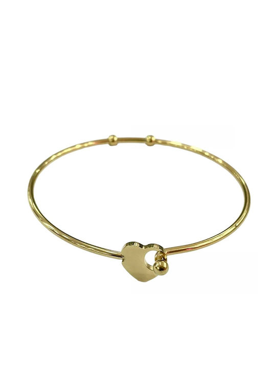 Tatu Moyo Bracelet Handcuffs with design Heart made of Steel Gold Plated