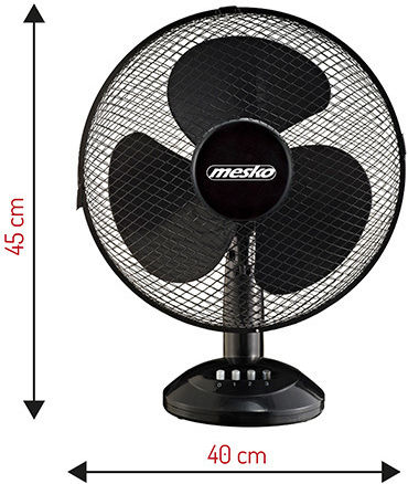 Mesko MS-7310 Επιτραπέζιος Ανεμιστήρας 45W Διαμέτρου 40cm Μαύρος