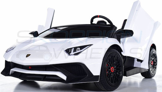 Lamborghini Aventador SV Two Seater with Remote Control Licensed 12 Volt White for 3+ Years Old