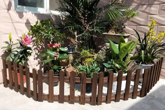 Keskor Holzgartenbordüre in Braun Farbe 25cm x 1.2m