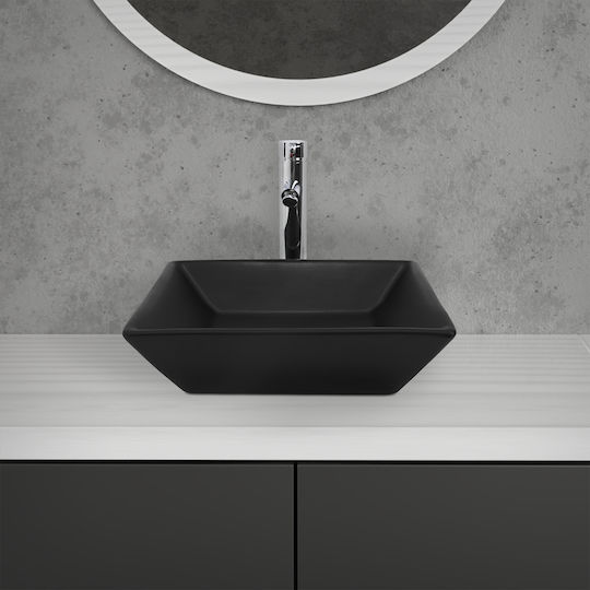 ML-Design Deasupra Blatului Chiuvetă Ceramică 41x41x12cm Negru