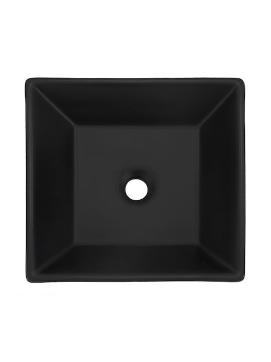 ML-Design Επικαθήμενος Νιπτήρας Κεραμικός 41x41x12cm Μαύρος