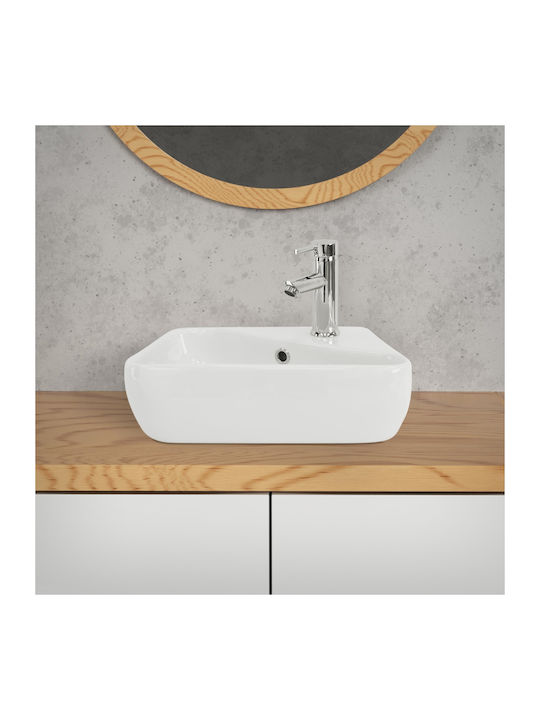 ML-Design Επικαθήμενος Νιπτήρας Κεραμικός 45x27x13cm Λευκός