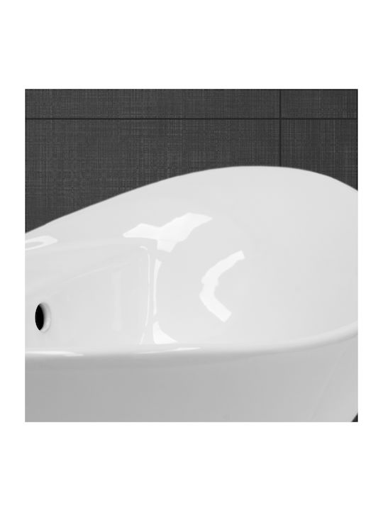 ML-Design Wall Mounted Countertop Sink Ceramic 59x20.5x39.5cm White