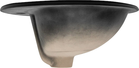 ML-Design Inset Sink Ceramic 57x48.5x19.5cm Black