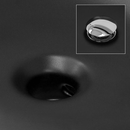 ML-Design Inset Sink Ceramic 57x48.5x19.5cm Black