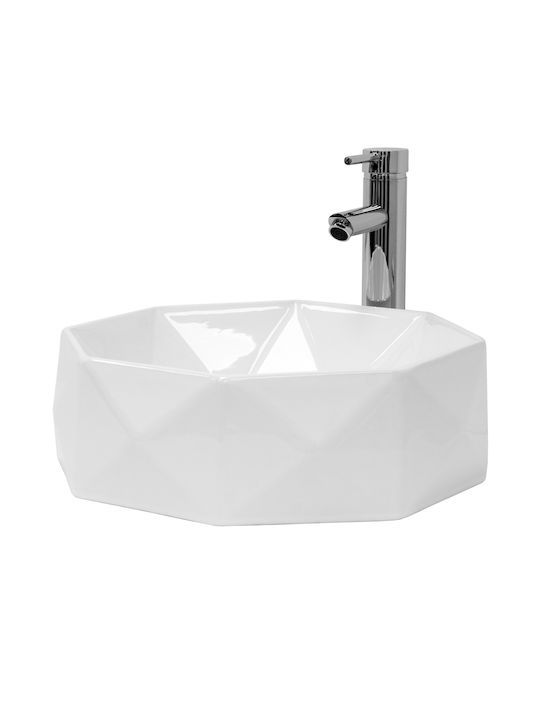 ML-Design Deasupra Blatului Chiuvetă Ceramică 42x42x13.5cm Alb