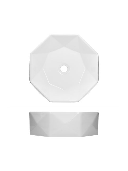 ML-Design Deasupra Blatului Chiuvetă Ceramică 42x42x13.5cm Alb