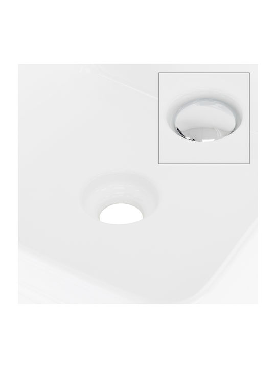 ML-Design Επικαθήμενος Νιπτήρας Κεραμικός 39x39x15cm Λευκός
