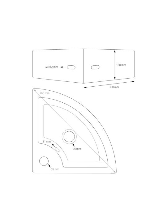 ML-Design Επικαθήμενος Νιπτήρας Κεραμικός 46x33x13cm Μαύρος