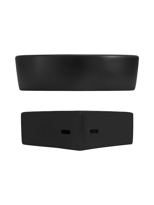 ML-Design Επικαθήμενος Νιπτήρας Κεραμικός 46x33x13cm Μαύρος