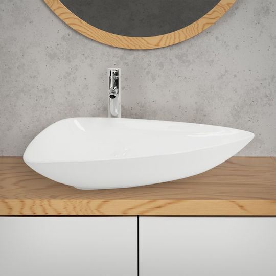 ML-Design Επικαθήμενος Νιπτήρας Κεραμικός 69x46x13cm Λευκός