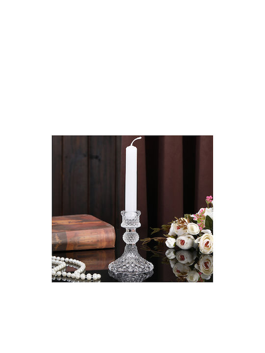 Keskor Glass Candle Holder Διάφανο 8x8x10.5cm 1pc