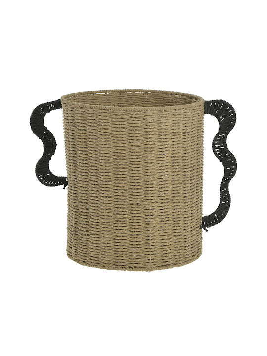 Inart Decorative Basket Wicker with Handles Beige 30x30x35cm