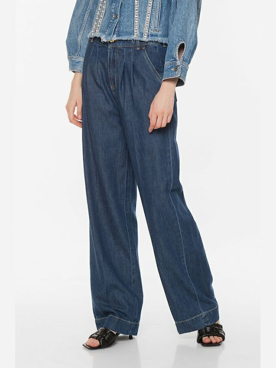 High Waist Women's Jean Trousers in Straight Line