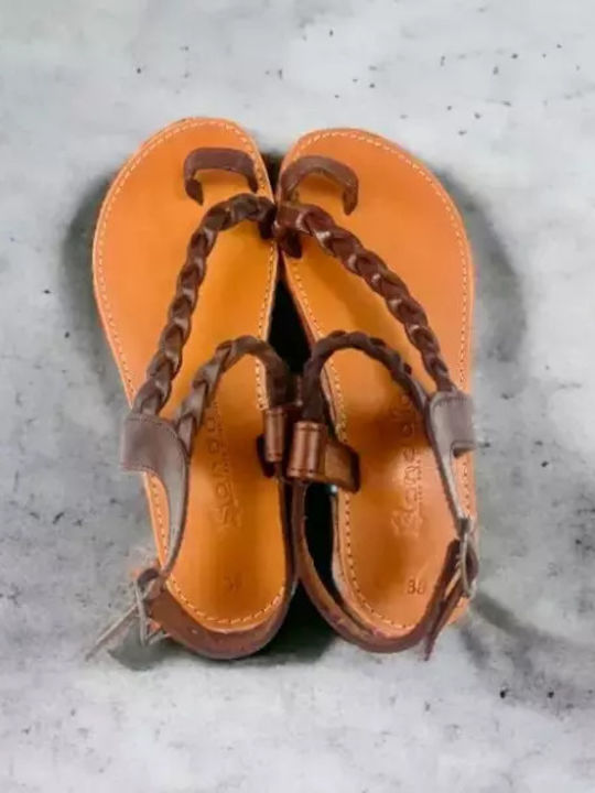 Damen Flache Sandalen in Braun Farbe