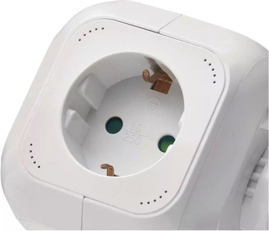 Emos PowerCube 4 Θέσεων με 2 USB-A και Καλώδιο 1.9m