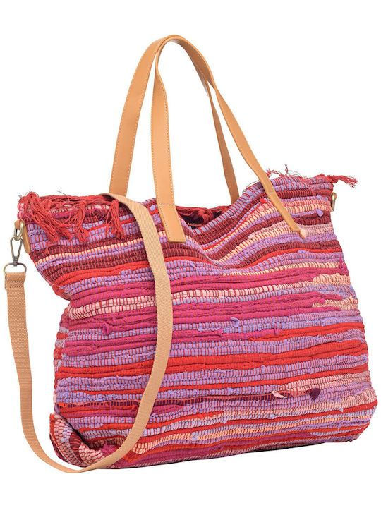 V-store Beach Bag Red with Stripes