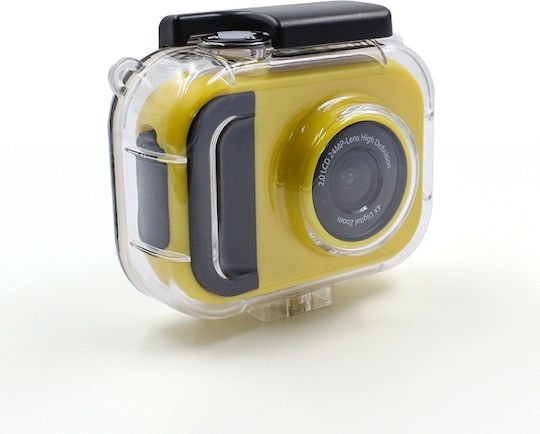 Lamtech 2in1 Action Camera Full HD (1080p) Underwater (with Case) with Screen 2" Yellow