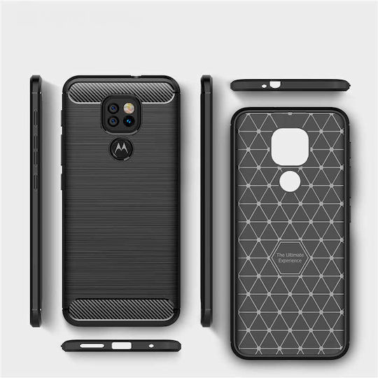 Techsuit Carbon Back Cover Σιλικόνης Μαύρο (Moto E7 Plus)