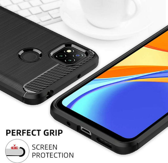 Techsuit Carbon Back Cover Σιλικόνης Μαύρο (Redmi 9C)