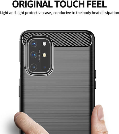Techsuit Carbon Back Cover Σιλικόνης Μαύρο (OnePlus 9)