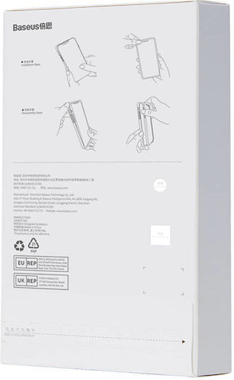 Baseus Back Cover Tempered Glass / Plastic / Silicon 1.33mm Set cu Geam Transparent (iPhone 14 Pro Max)