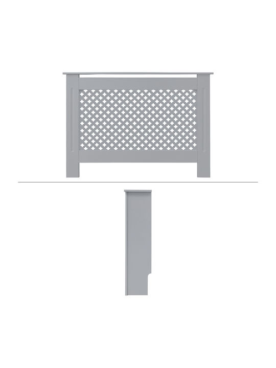 ECD Germany Diamond Pattern Radiator Cover from MDF Gray 112x19x82cm