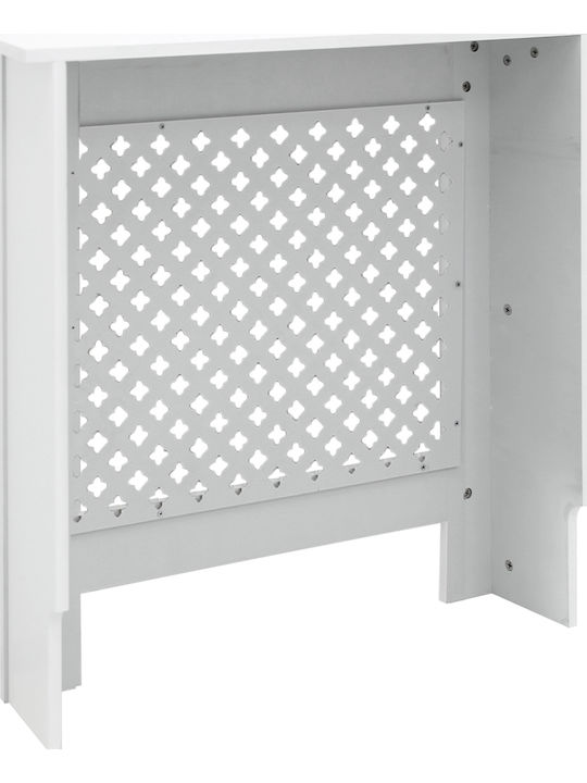 ECD Germany Diamond Pattern Radiator Cover from MDF White 78x19x82cm