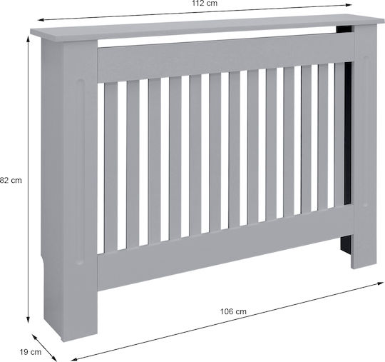ECD Germany Country Style Калориферно Капаче от MDF Сиво 112x19x82см
