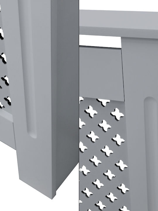 ECD Germany Diamond Pattern Radiator Cover from MDF Gray 112x19x82cm