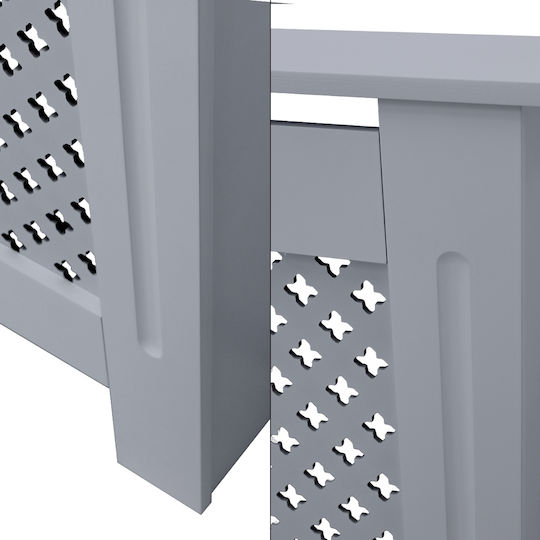 ECD Germany Diamond Pattern Heizkörperabdeckung aus MDF Grau 78x19x82cm